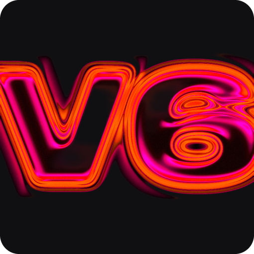 v6 in glowing neon letters